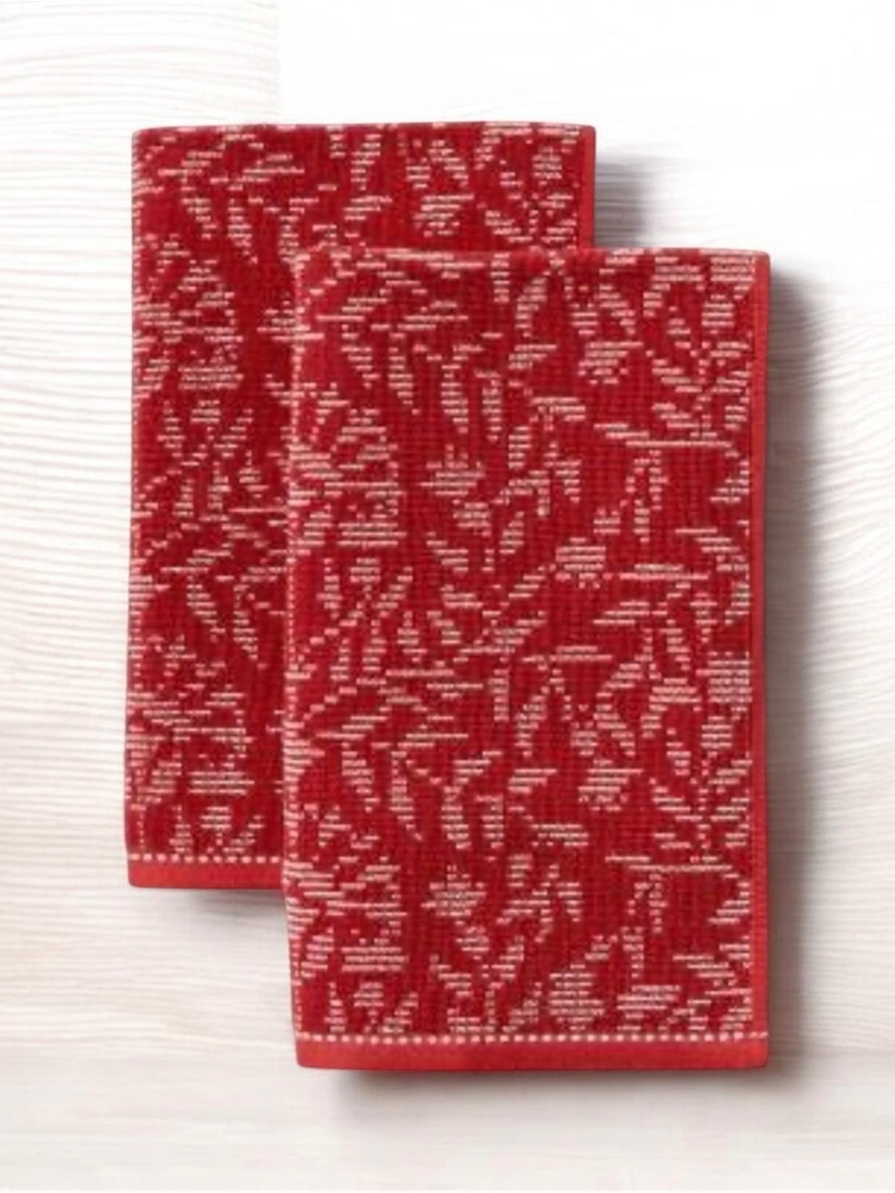 NWOT - Threshold Americana Floral Hand Towels Set of 2 in Red